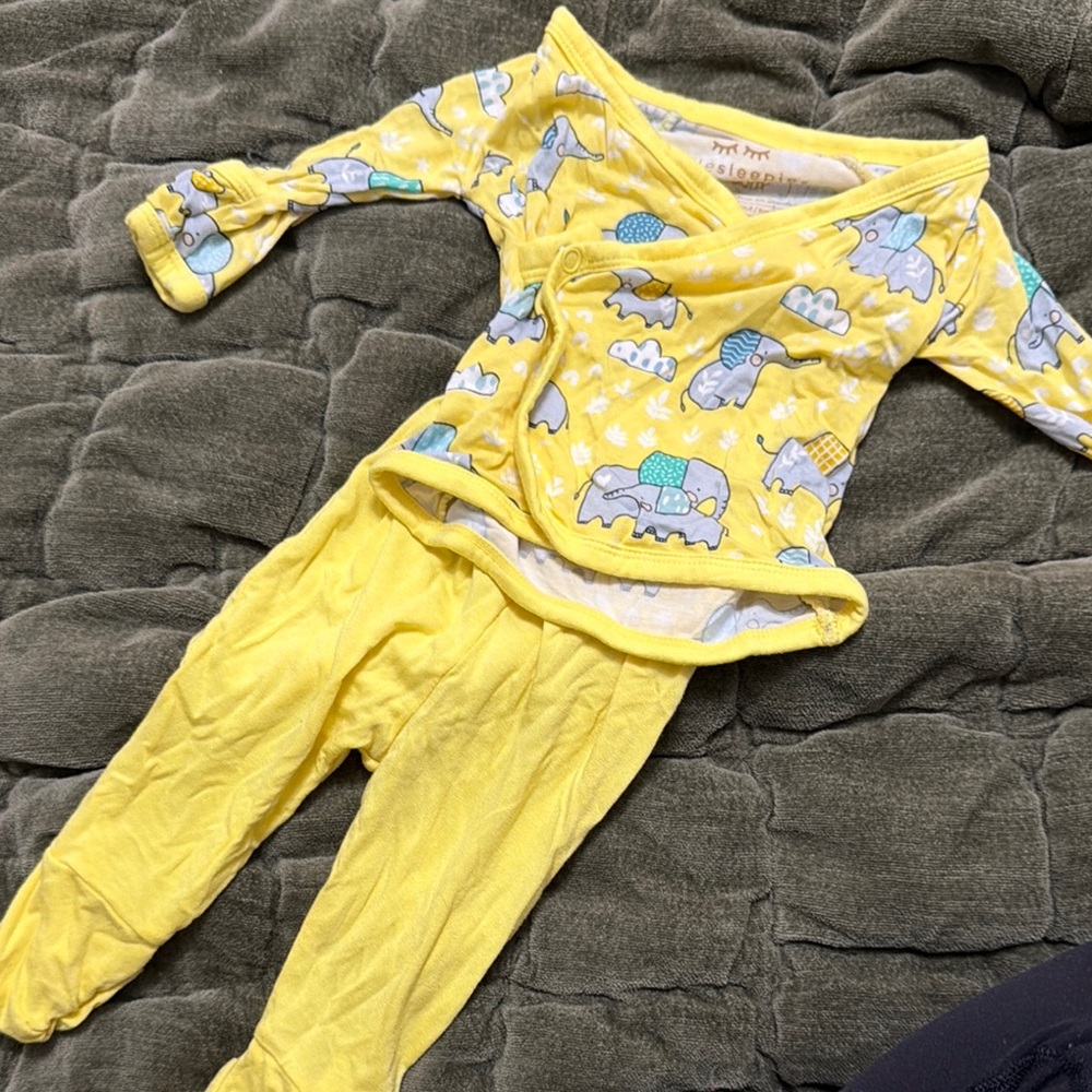 Yellow Elephant little sleepies set